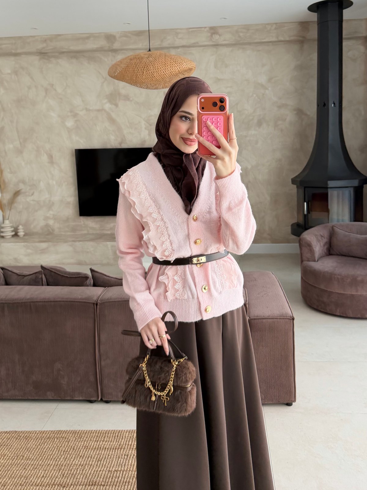 Hola Fırfırlı Hırka Pembe (1151)