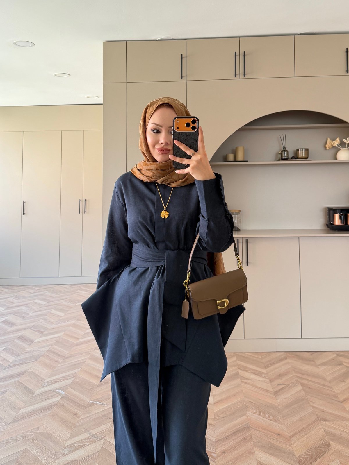 İlay Keten Pantolonlu Takım Lacivert (216)