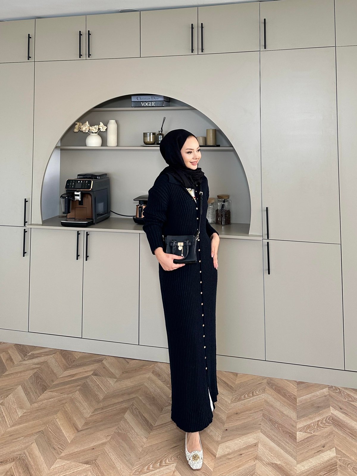 Jayana Uzun Triko Hırka Siyah