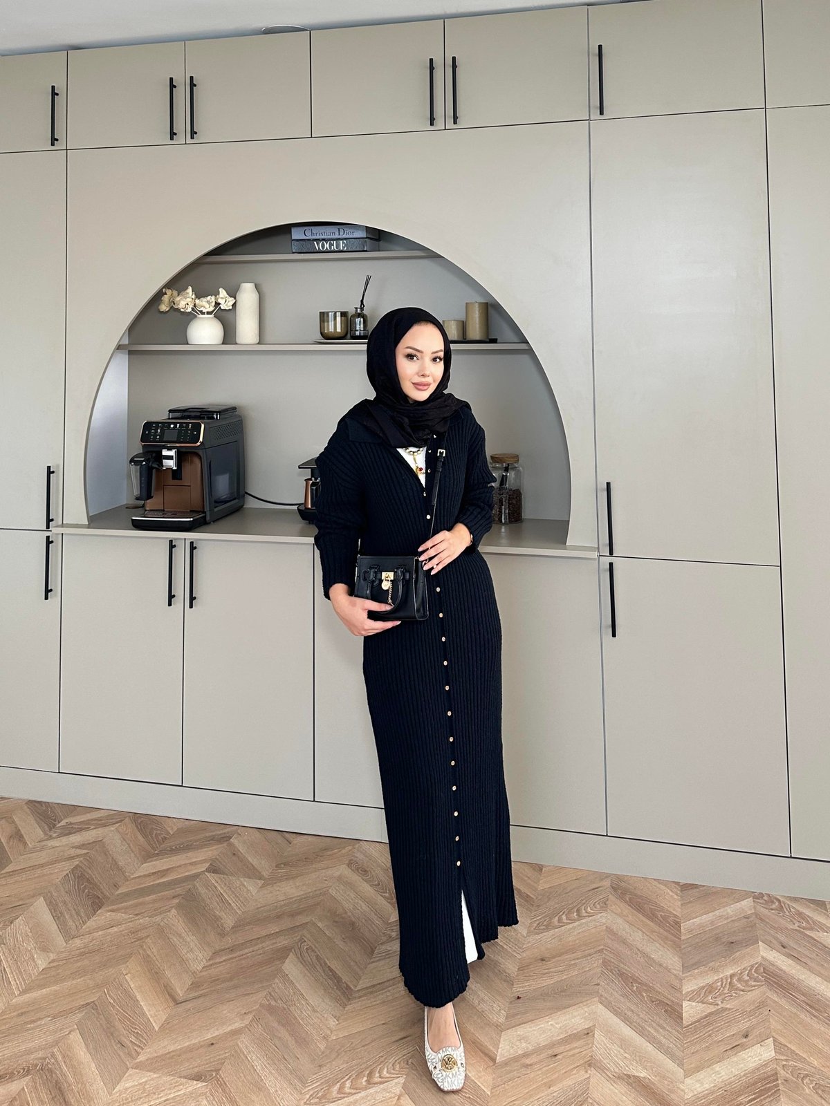 Jayana Uzun Triko Hırka Siyah