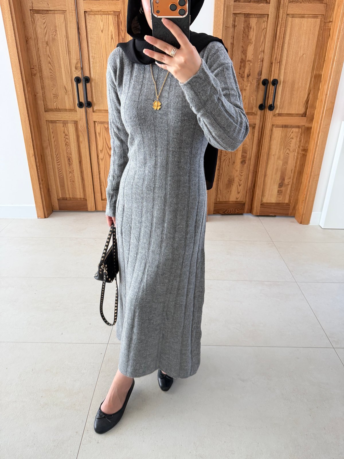 Kanyon Angora Elbise Gri