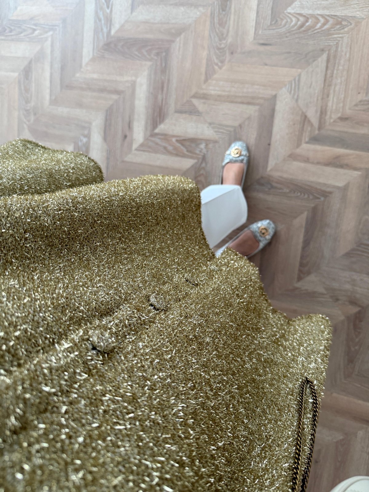 Kapüşonlu Simli Hırka Gold