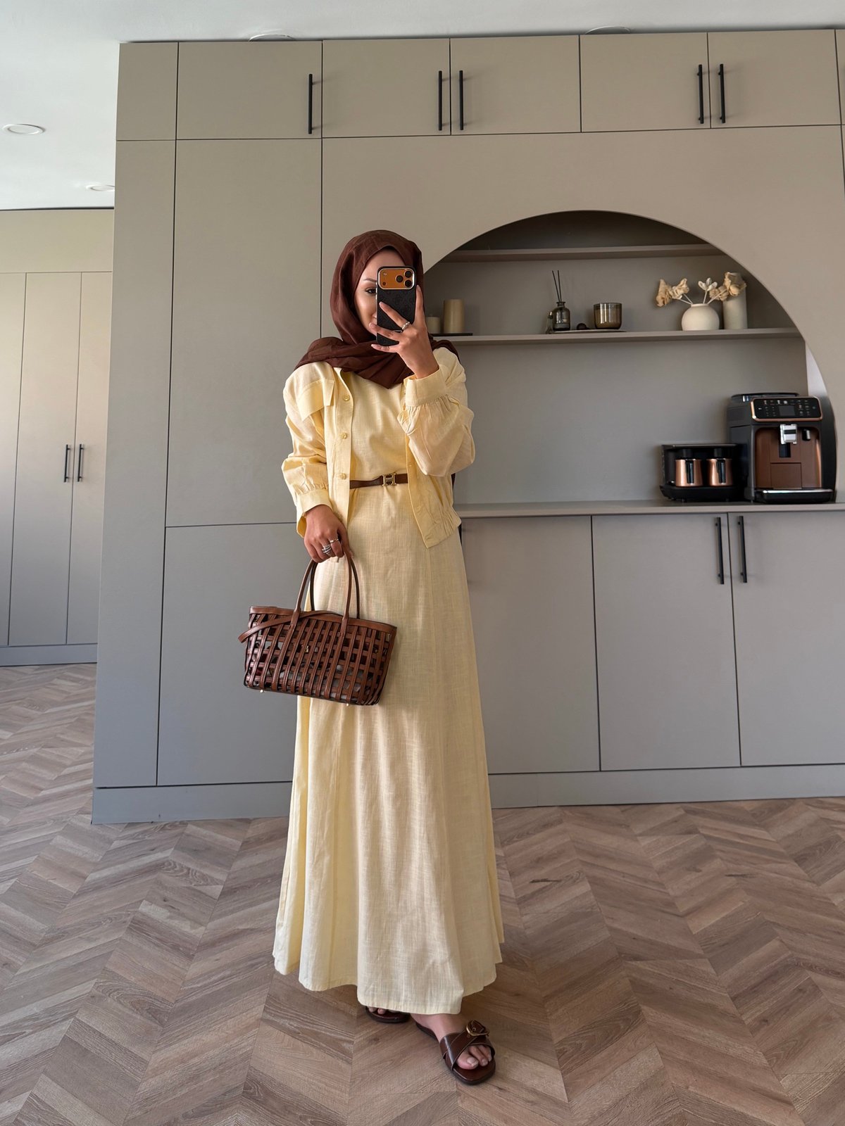 Karya Ceketki Keten Elbise Butteryellow (4539)