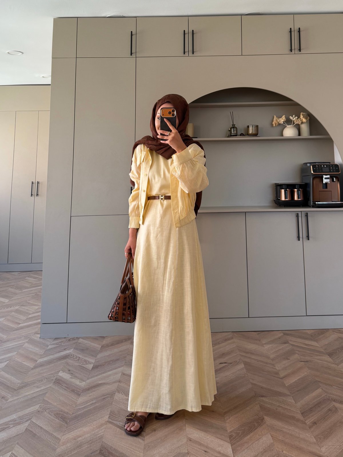 Karya Ceketki Keten Elbise Butteryellow (4539)