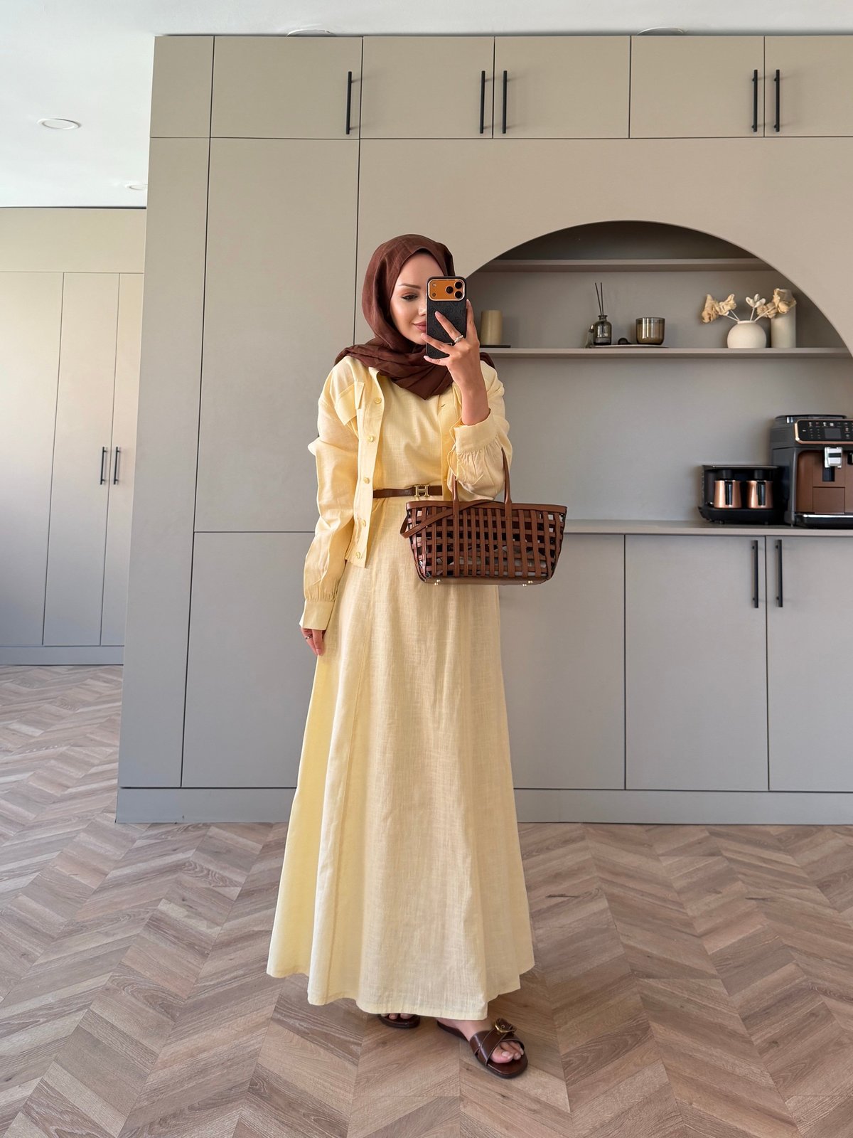 Karya Ceketki Keten Elbise Butteryellow (4539)