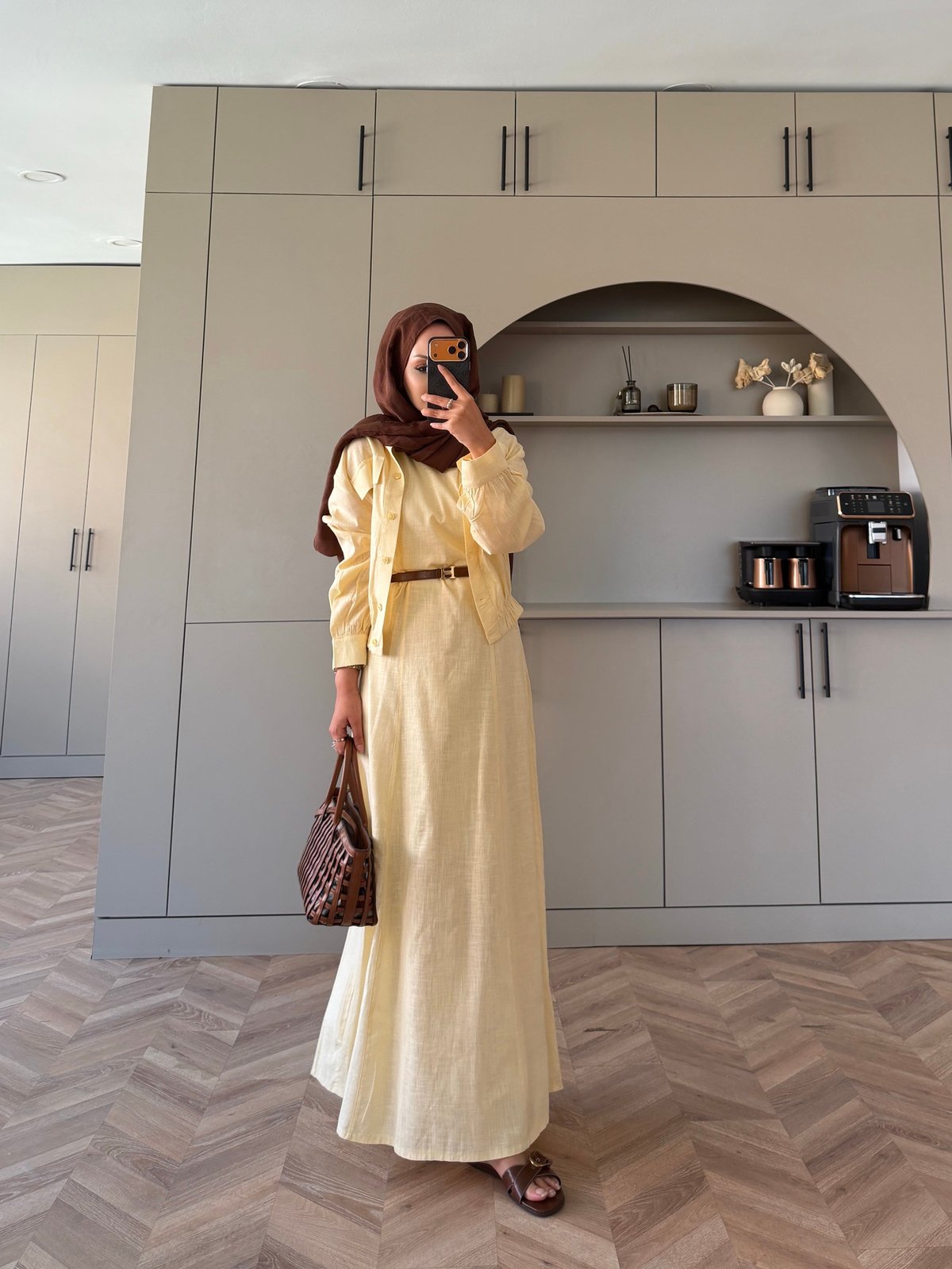 Karya Ceketki Keten Elbise Butteryellow (4539)