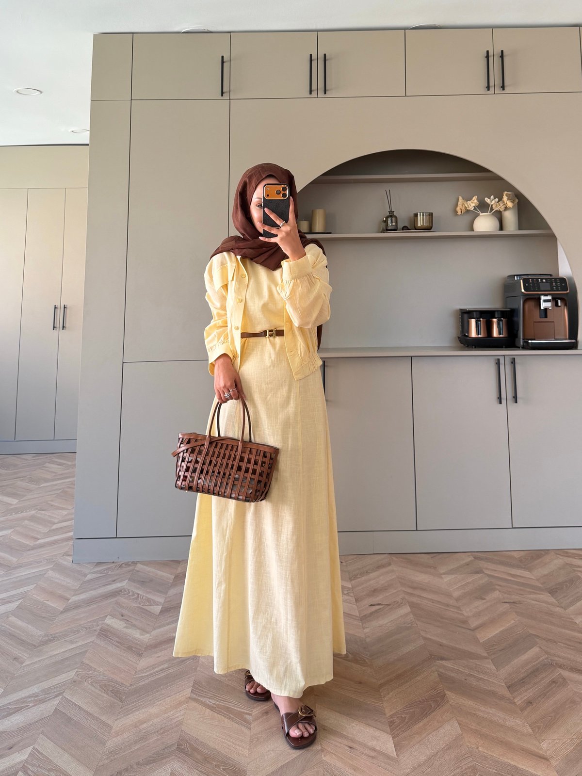 Karya Ceketki Keten Elbise Butteryellow (4539)