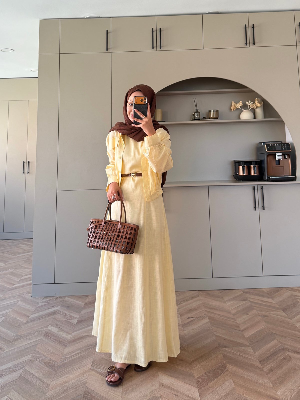 Karya Ceketki Keten Elbise Butteryellow (4539)