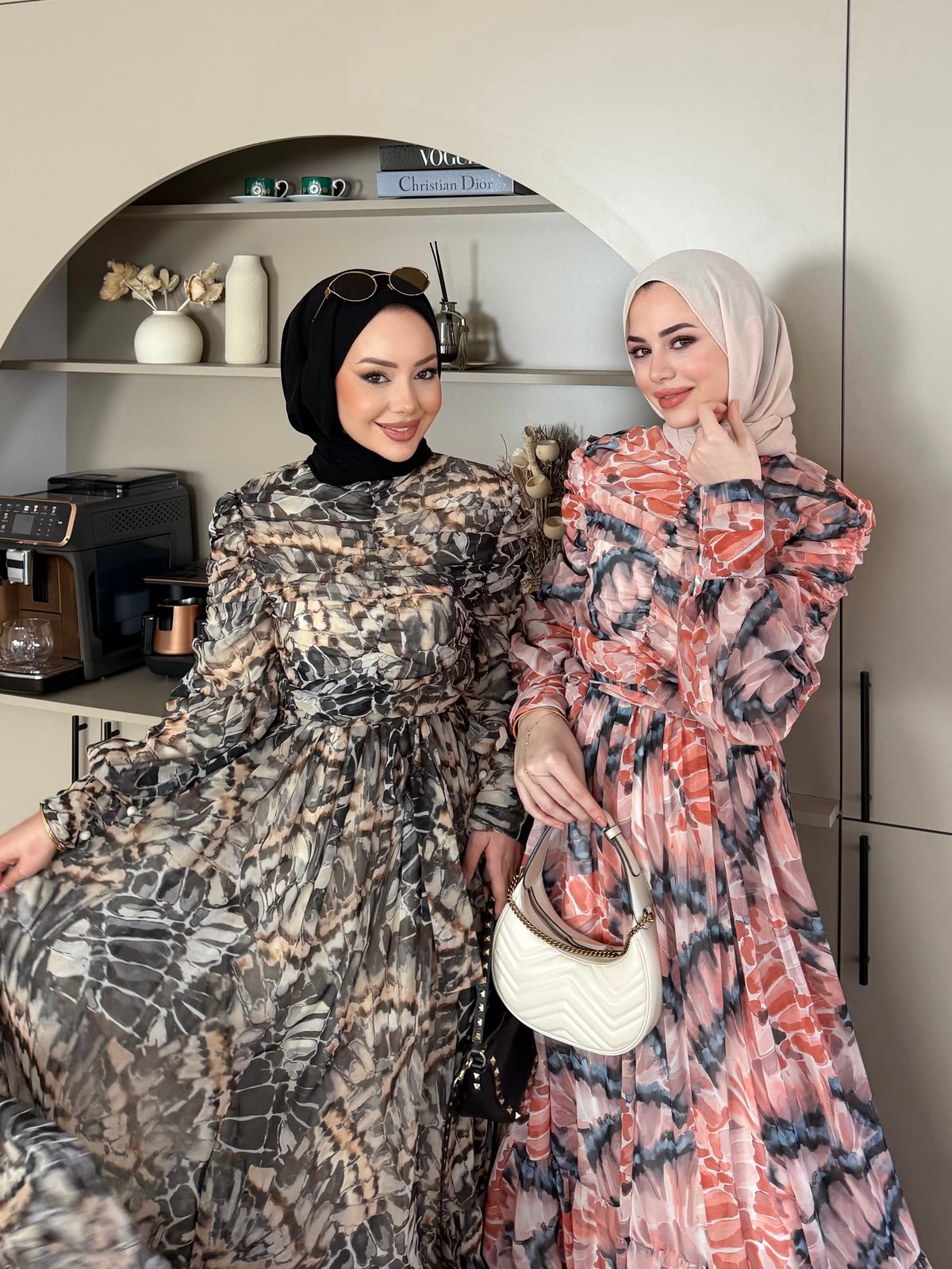 Larisa Drapeli Şifon Elbise Pembe (5720)