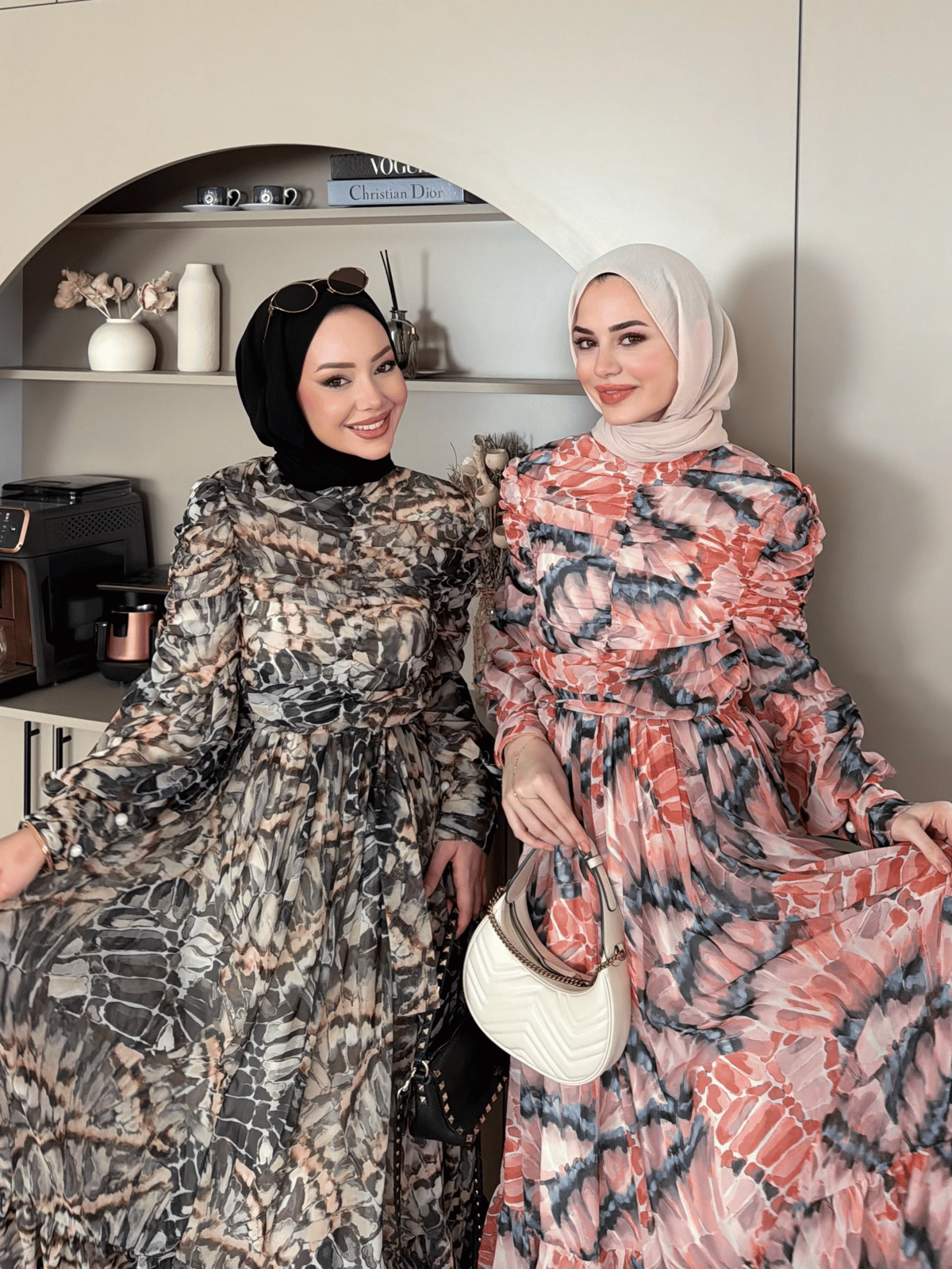 Larisa Drapeli Şifon Elbise Pembe (5720)