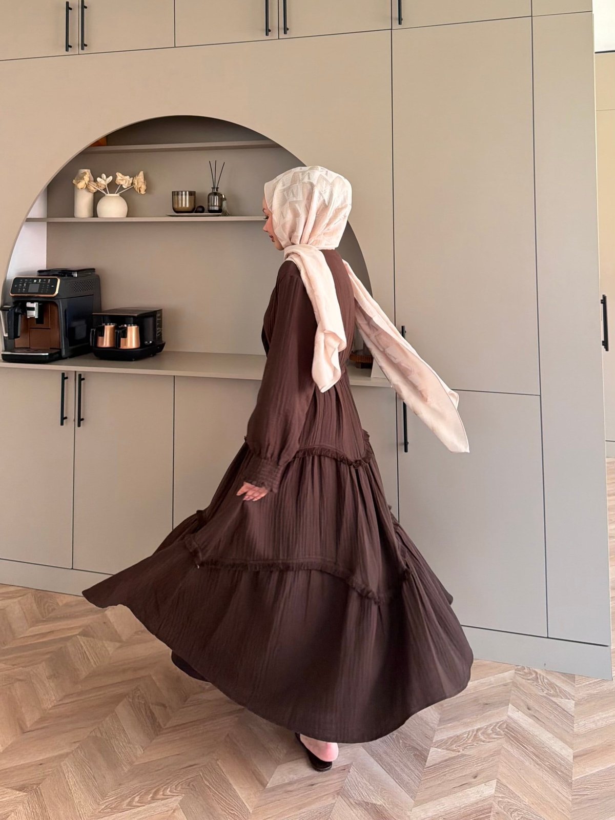 Lavin Müslin Elbise Acı Kahve (4496)