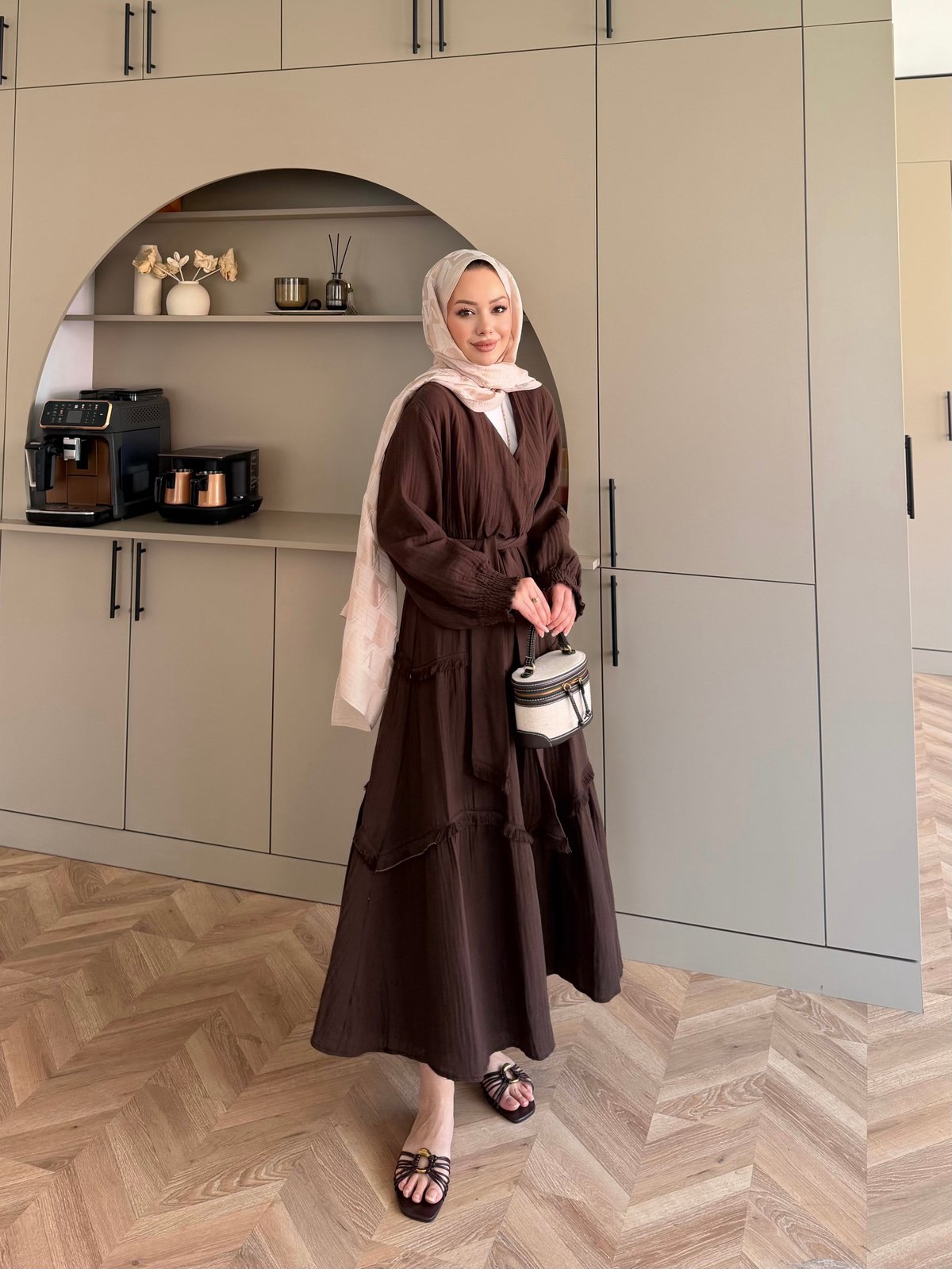 Lavin Müslin Elbise Acı Kahve (4496)