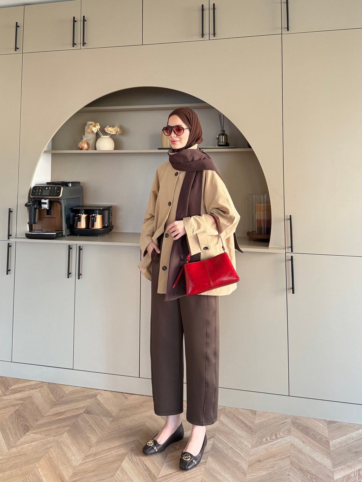 Leya Atkı Detaylı Trenç Bej (4576)