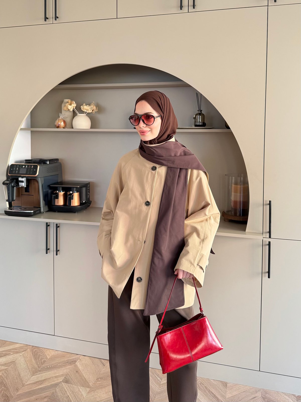 Leya Atkı Detaylı Trenç Bej (4576)