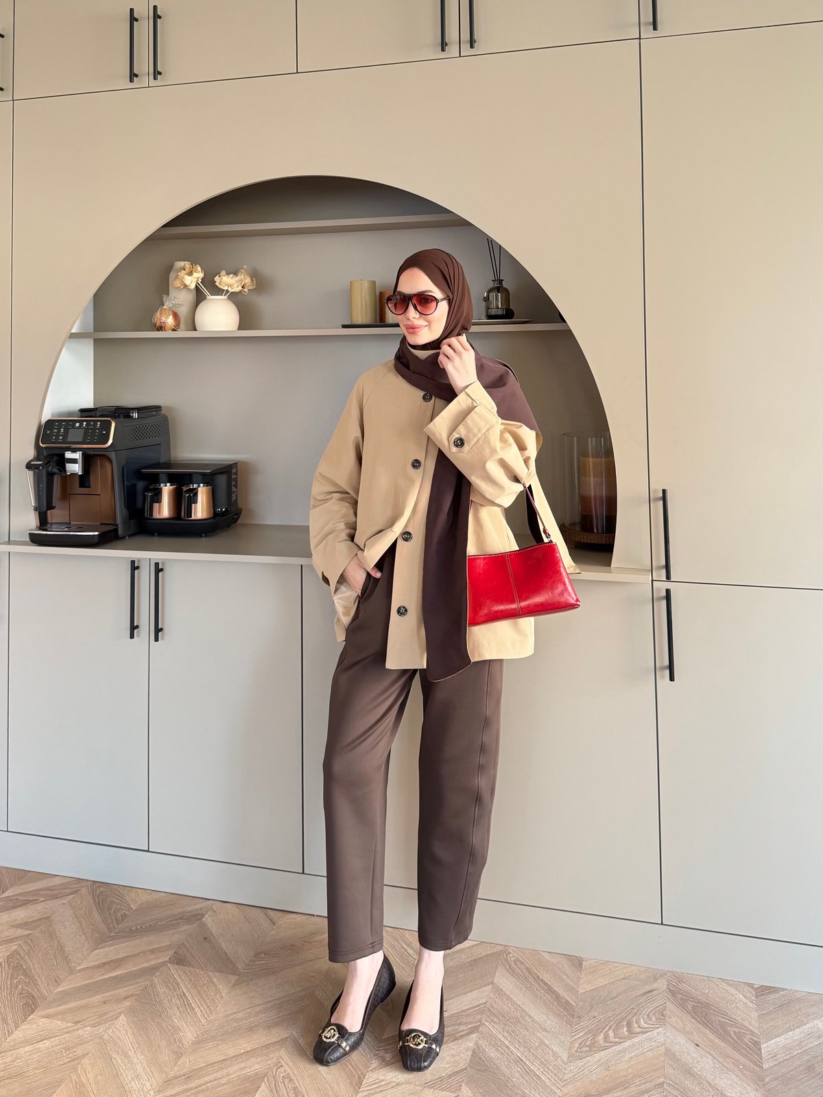 Leya Atkı Detaylı Trenç Bej (4576)