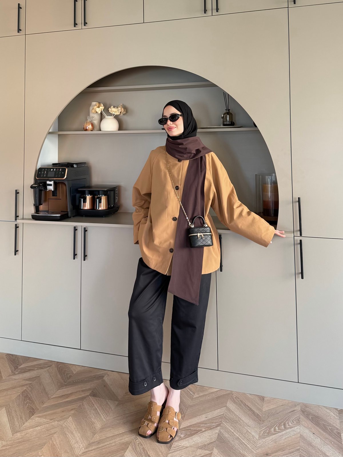 Leya Atkı Detaylı Trenç Camel (4576)