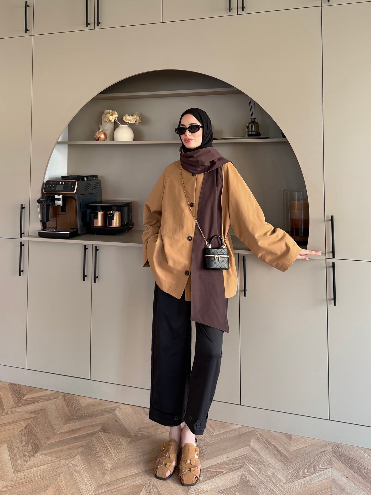 Leya Atkı Detaylı Trenç Camel (4576)