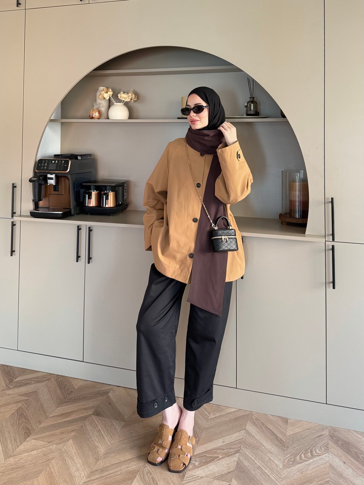 Leya Atkı Detaylı Trenç Camel (4576)