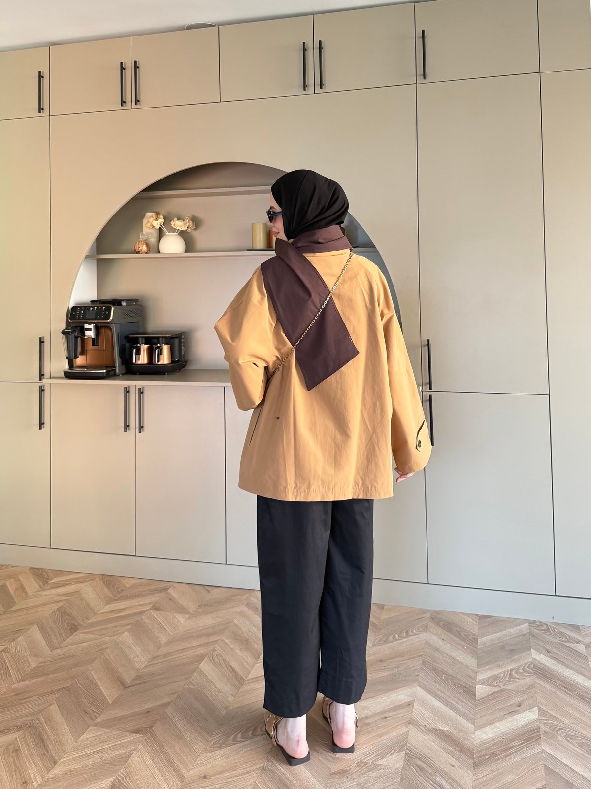 Leya Atkı Detaylı Trenç Camel (4576)
