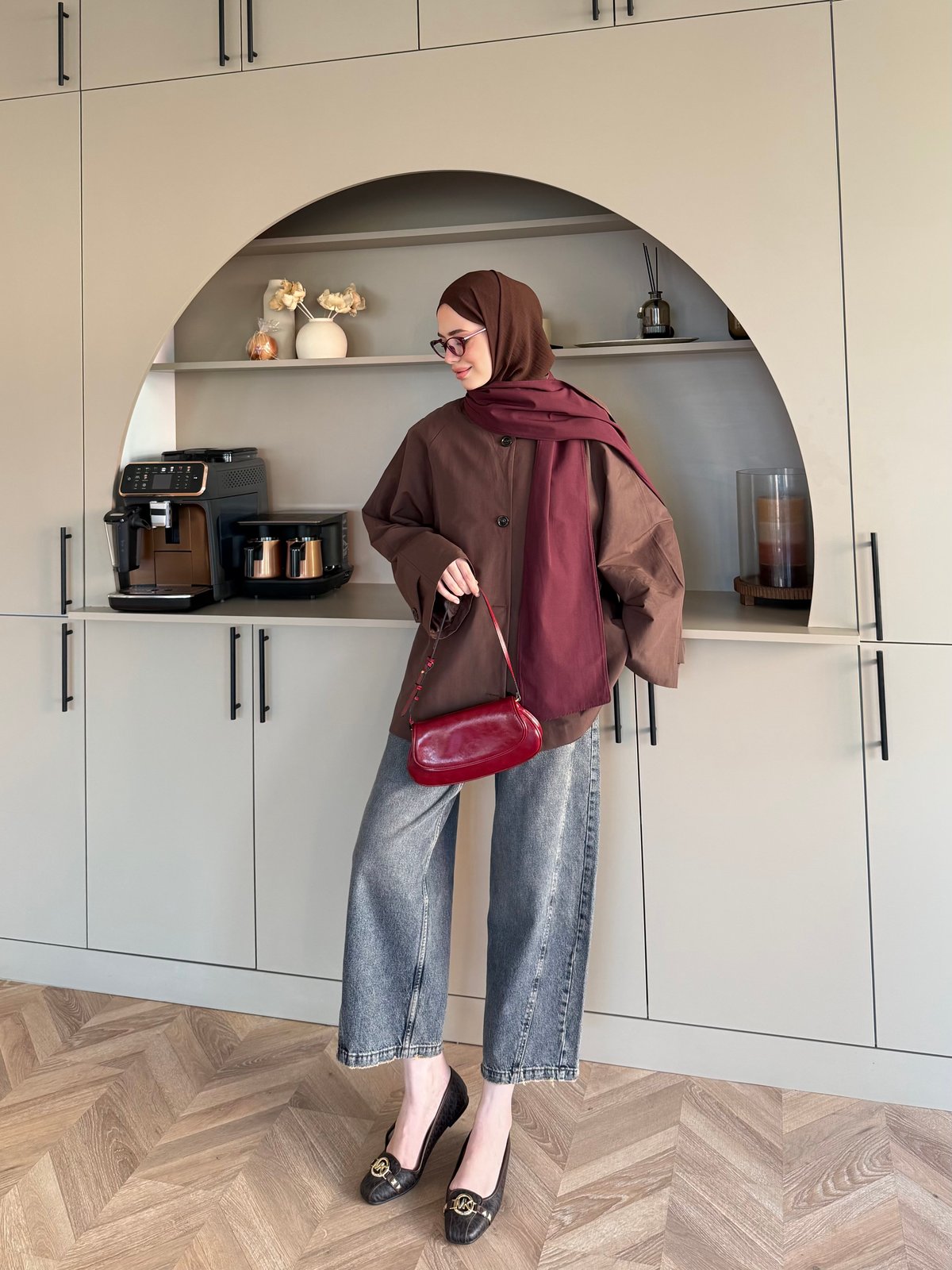 Leya Atkı Detaylı Trenç Kahve (4576)