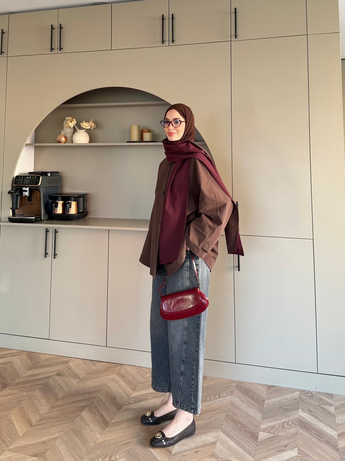 Leya Atkı Detaylı Trenç Kahve (4576)