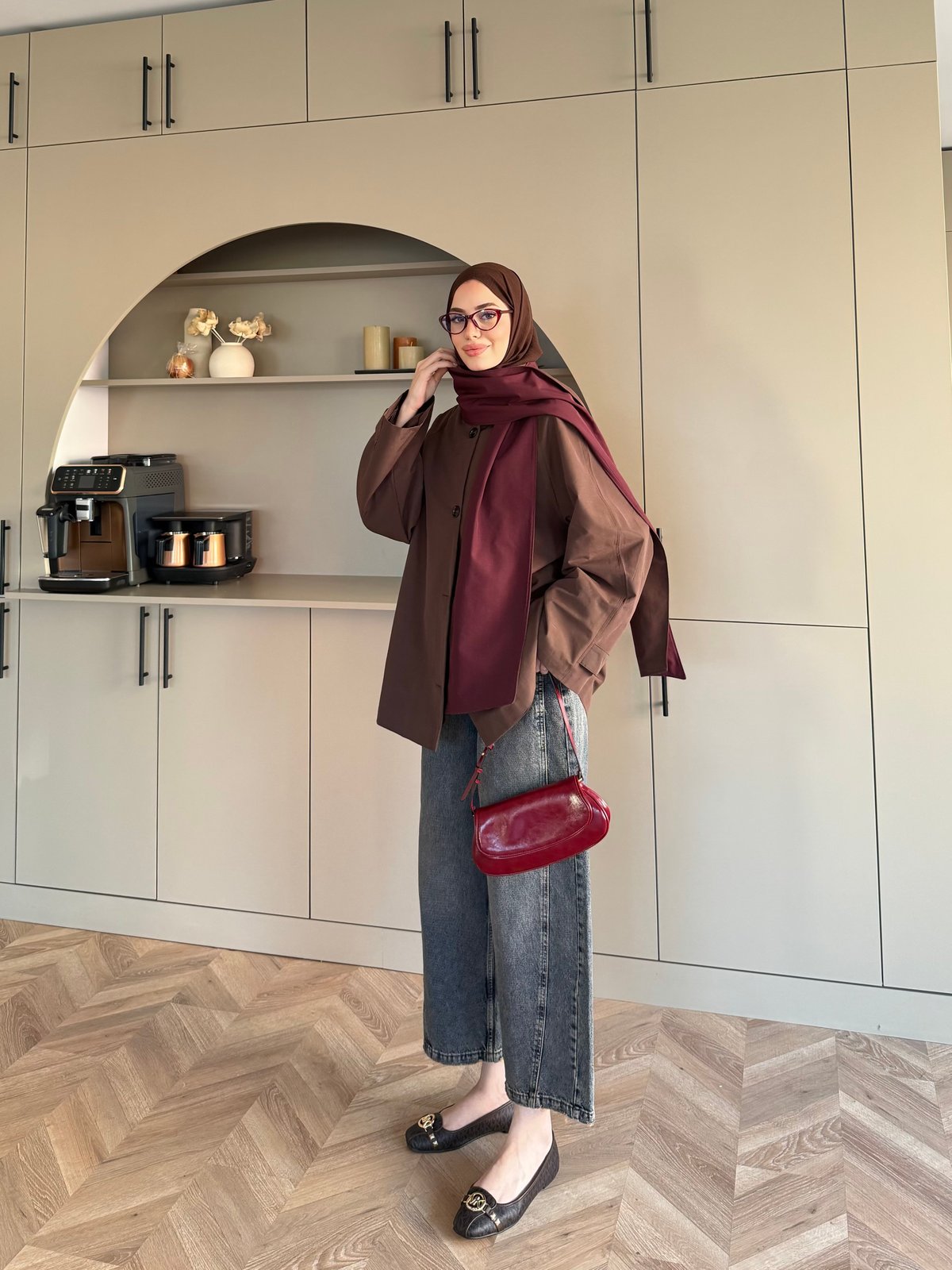 Leya Atkı Detaylı Trenç Kahve (4576)