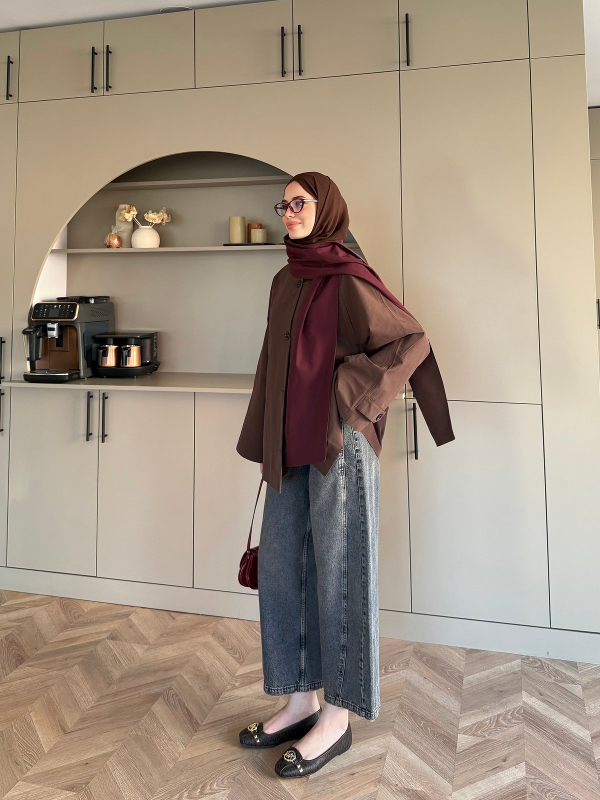 Leya Atkı Detaylı Trenç Kahve (4576)
