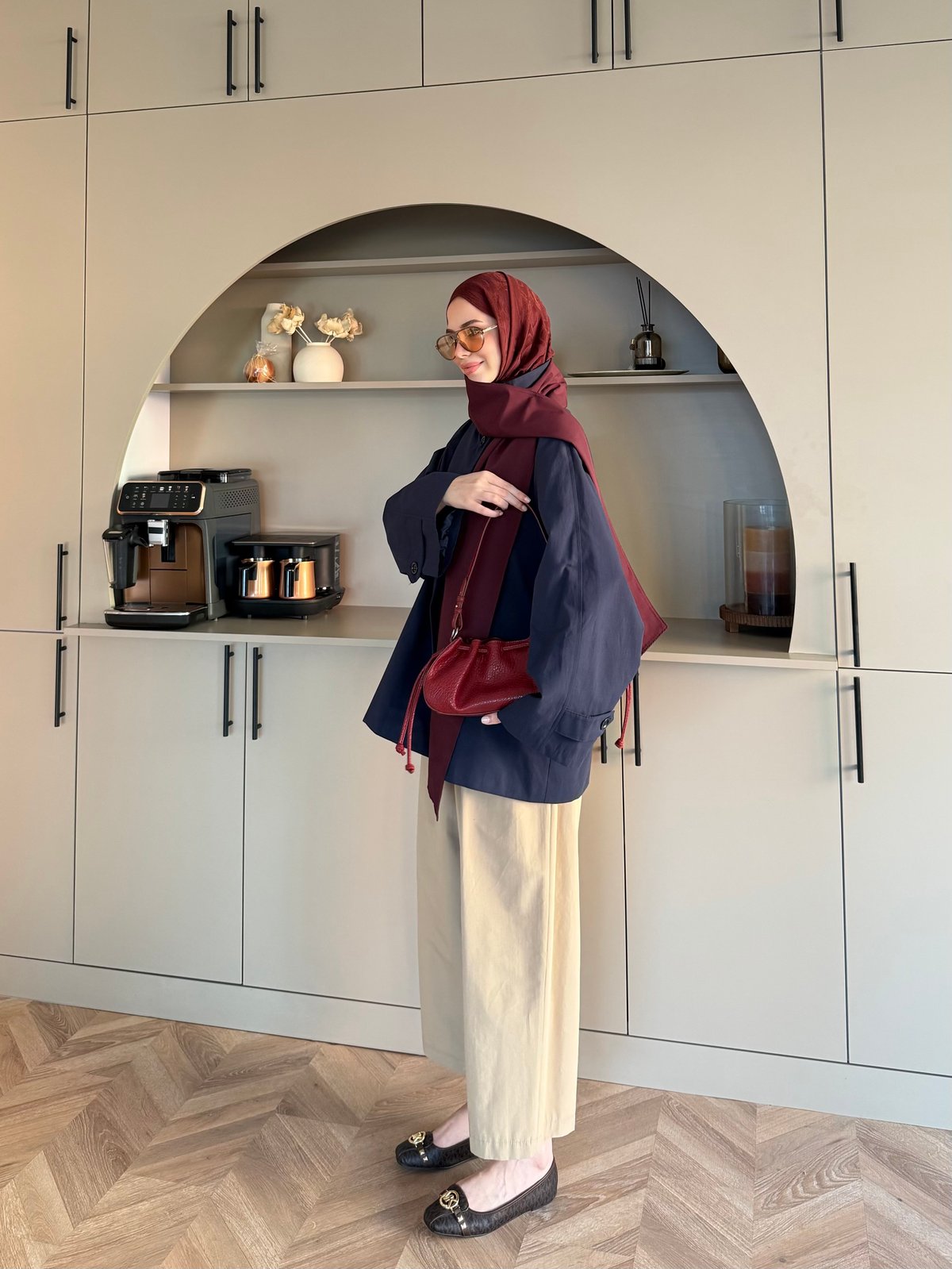 Leya Atkı Detaylı Trenç Lacivert (4576)