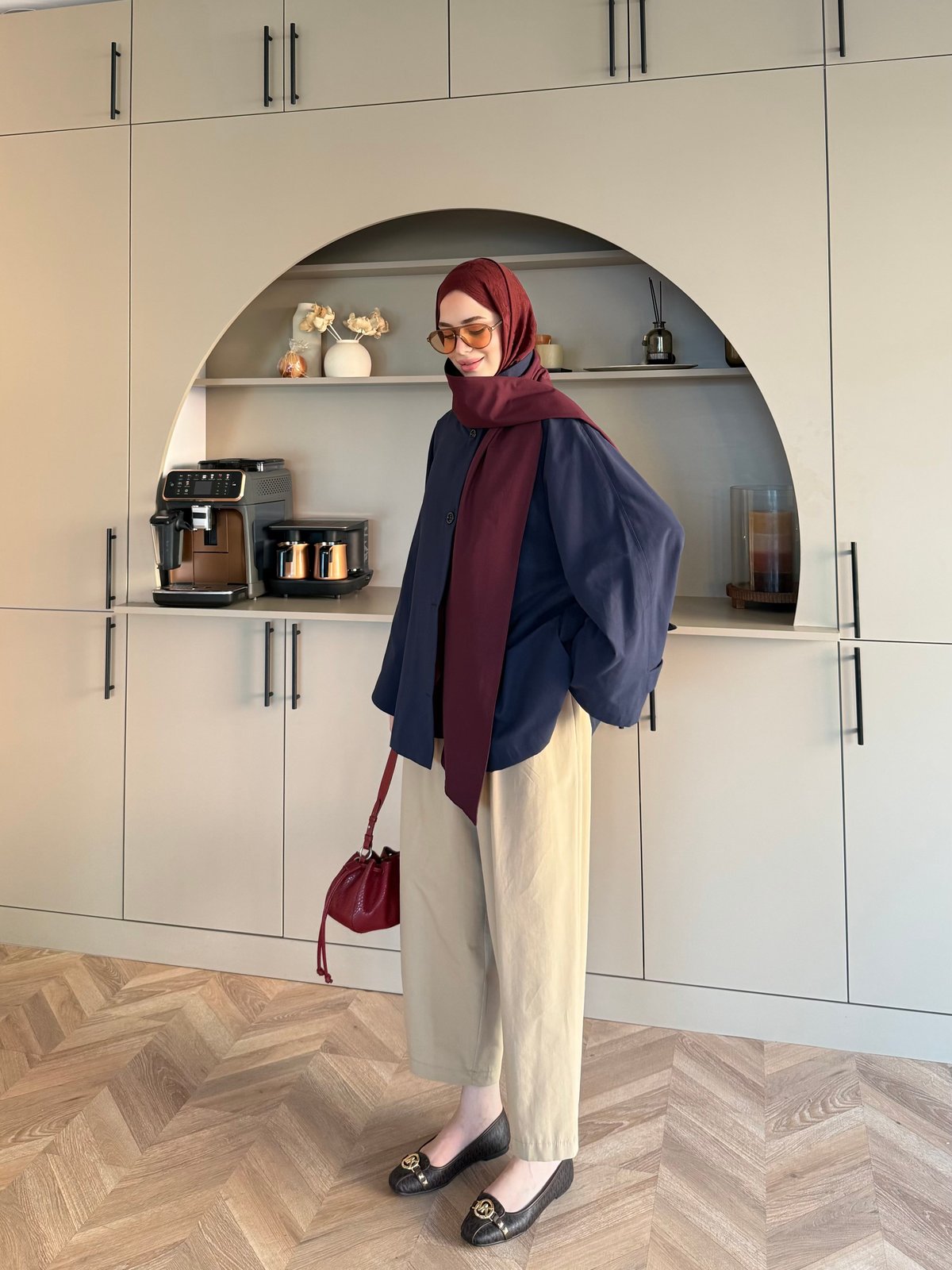 Leya Atkı Detaylı Trenç Lacivert (4576)