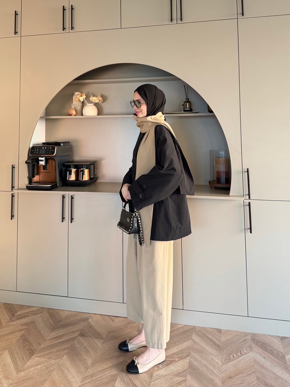 Leya Atkı Detaylı Trenç Siyah (4576)