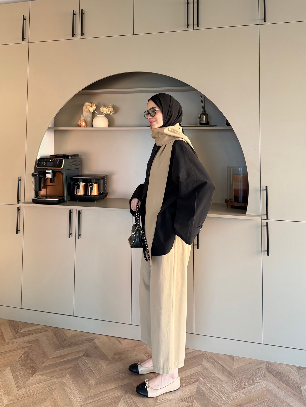 Leya Atkı Detaylı Trenç Siyah (4576)