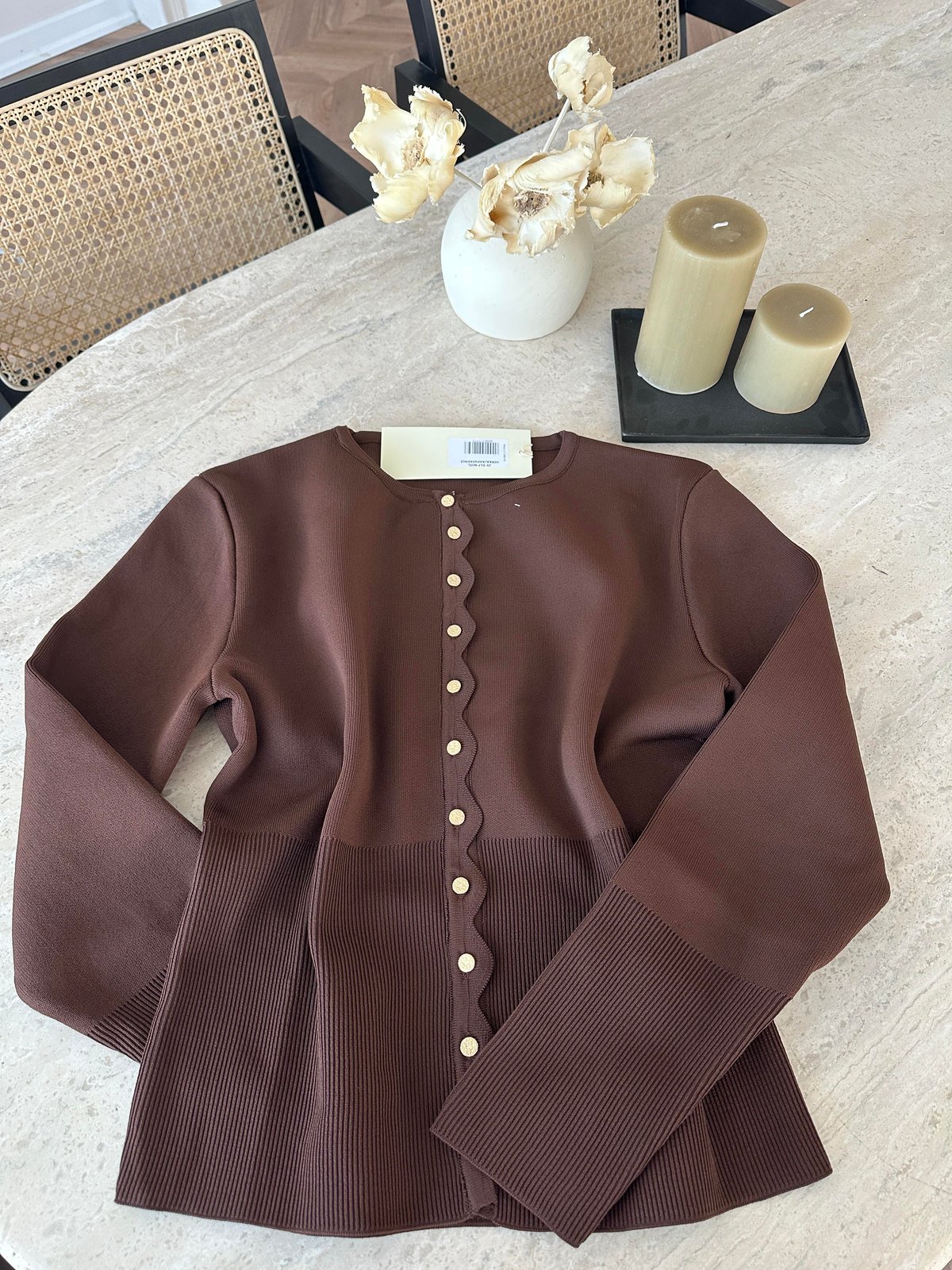 Leyna Çelik Örme Hırka Kahve