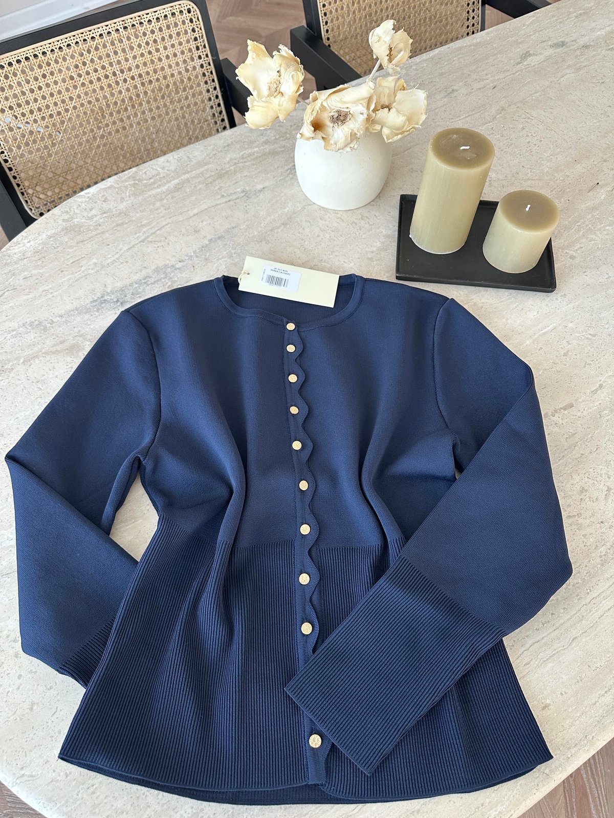 Leyna Çelik Örme Hırka Lacivert