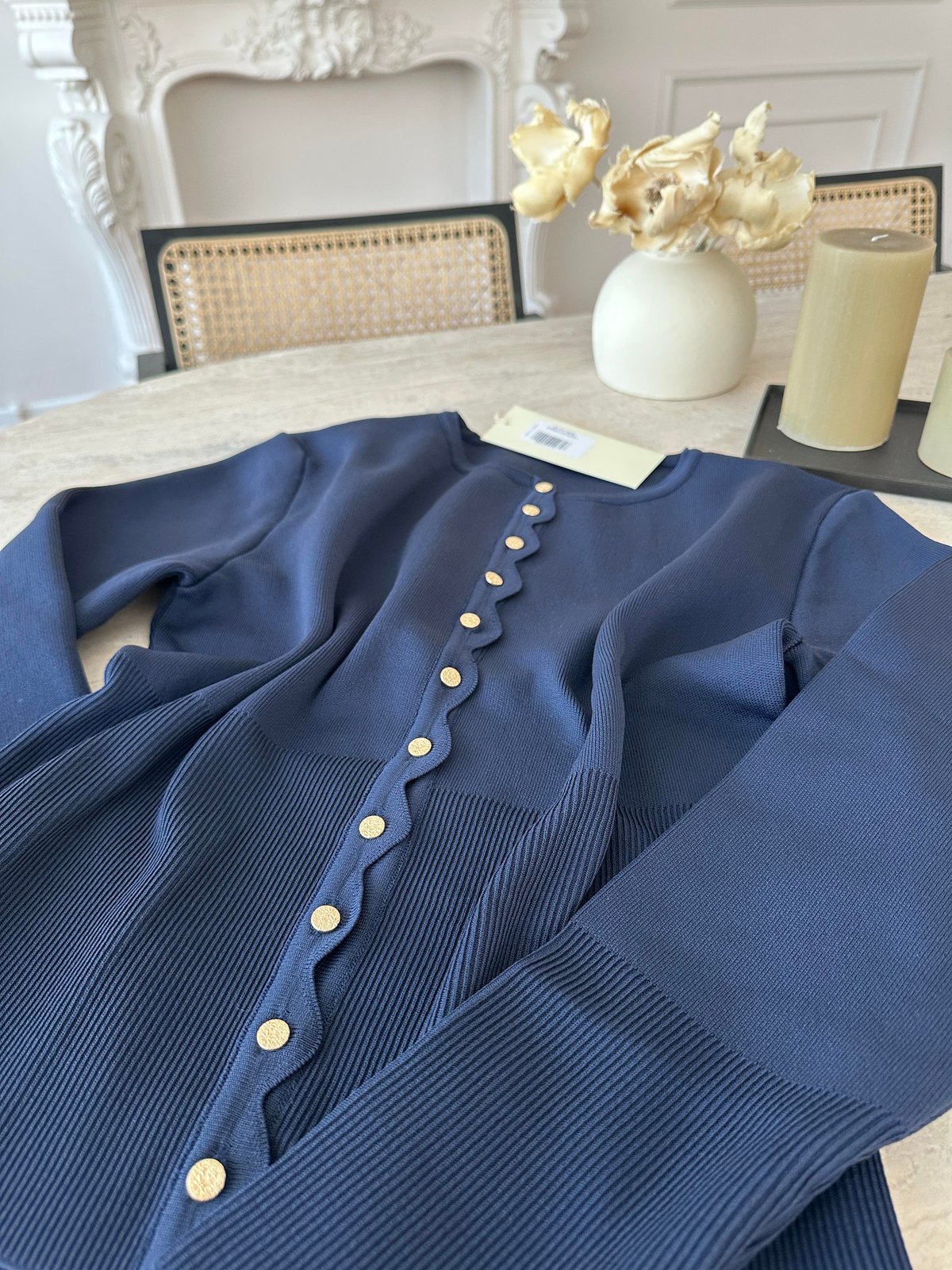 Leyna Çelik Örme Hırka Lacivert