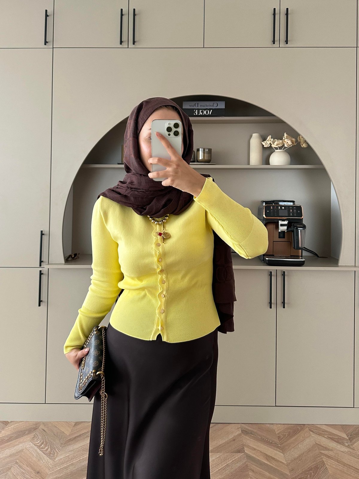 Leyna Çelik Örme Hırka Sarı