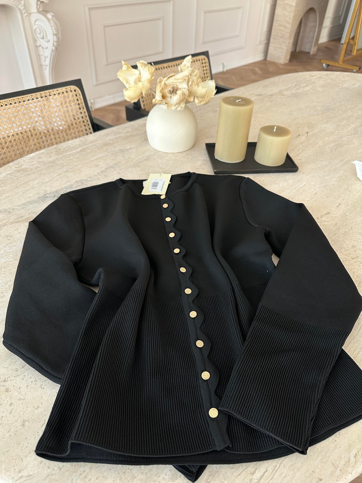 Leyna Çelik Örme Hırka Siyah 