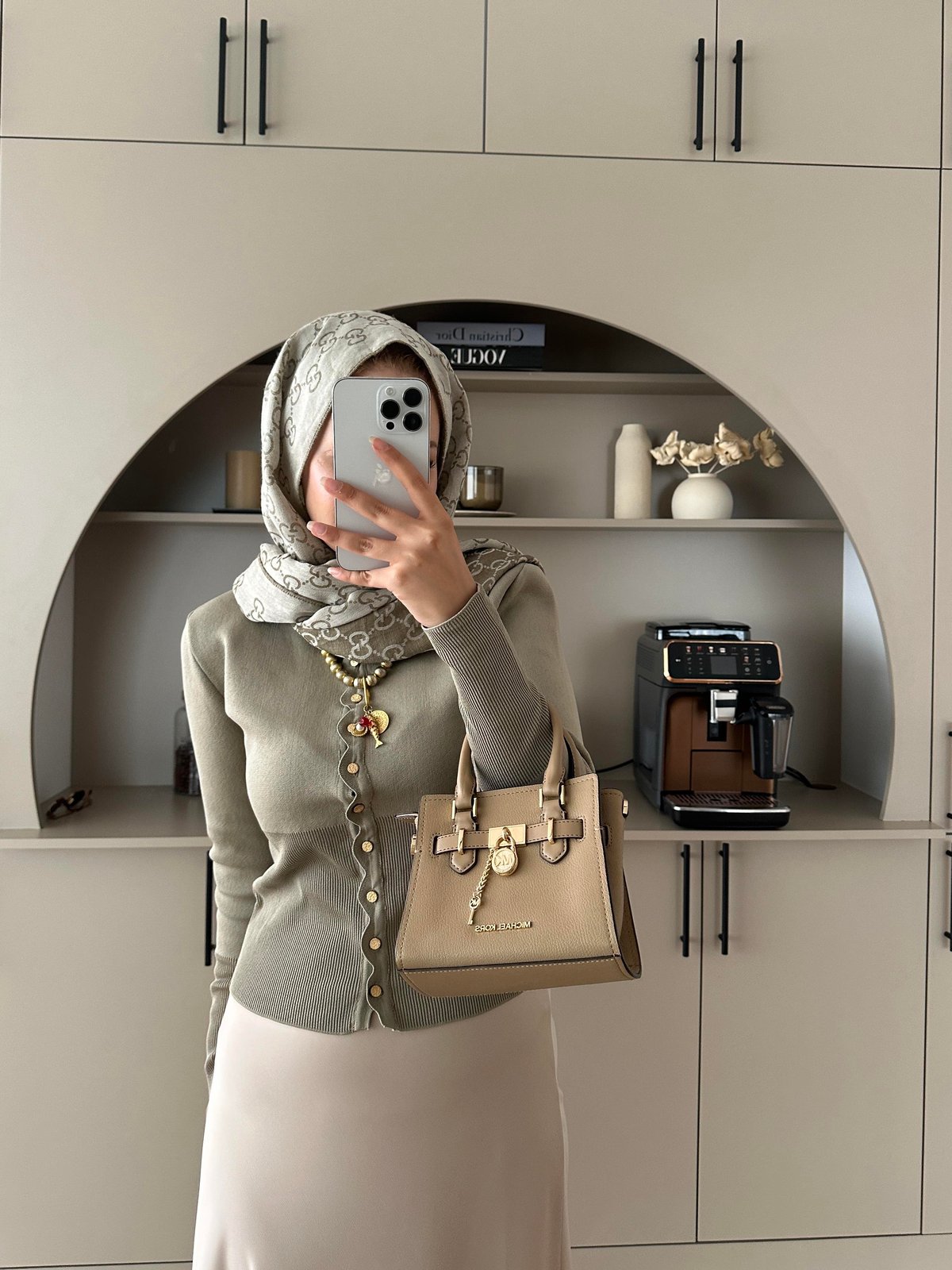 Leyna Çelik Örme Hırka Vizon