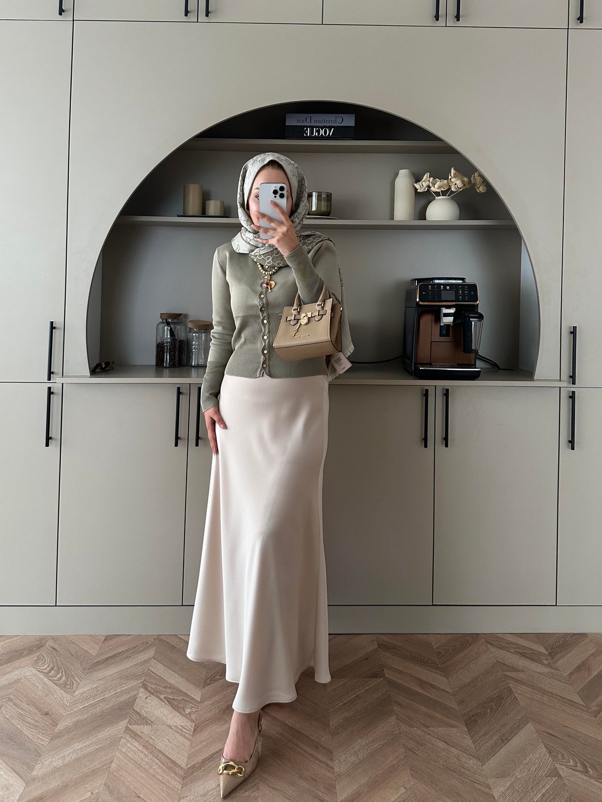 Leyna Çelik Örme Hırka Vizon