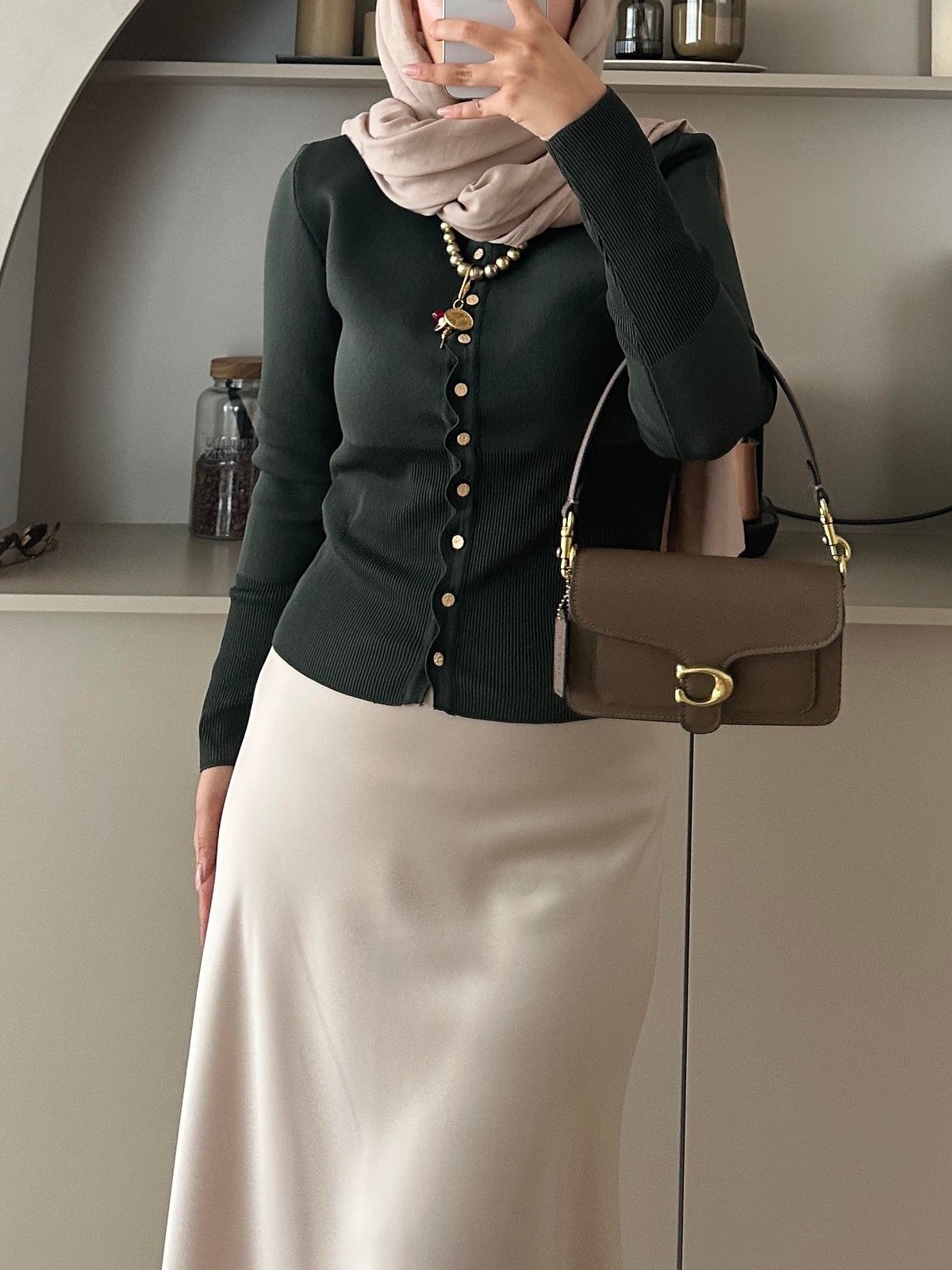 Leyna Çelik Örme Hırka Zümrüt Yeşili