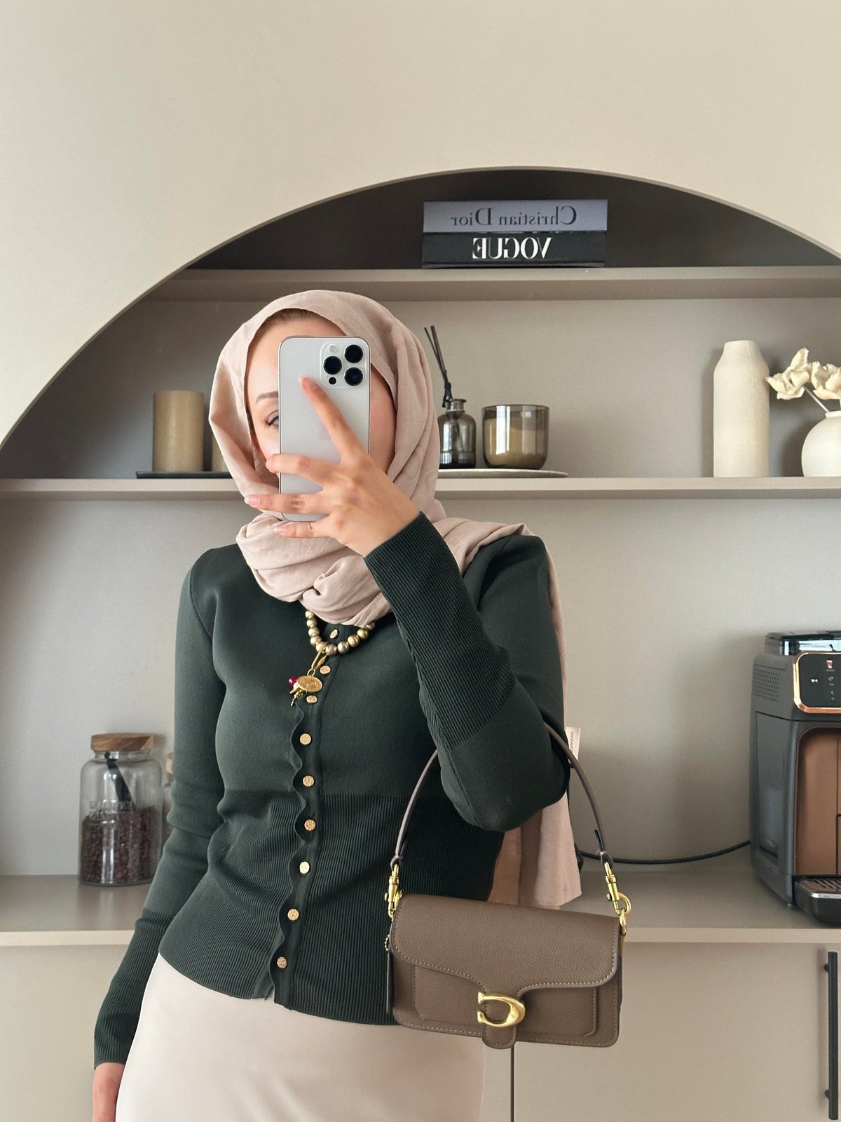 Leyna Çelik Örme Hırka Zümrüt Yeşili