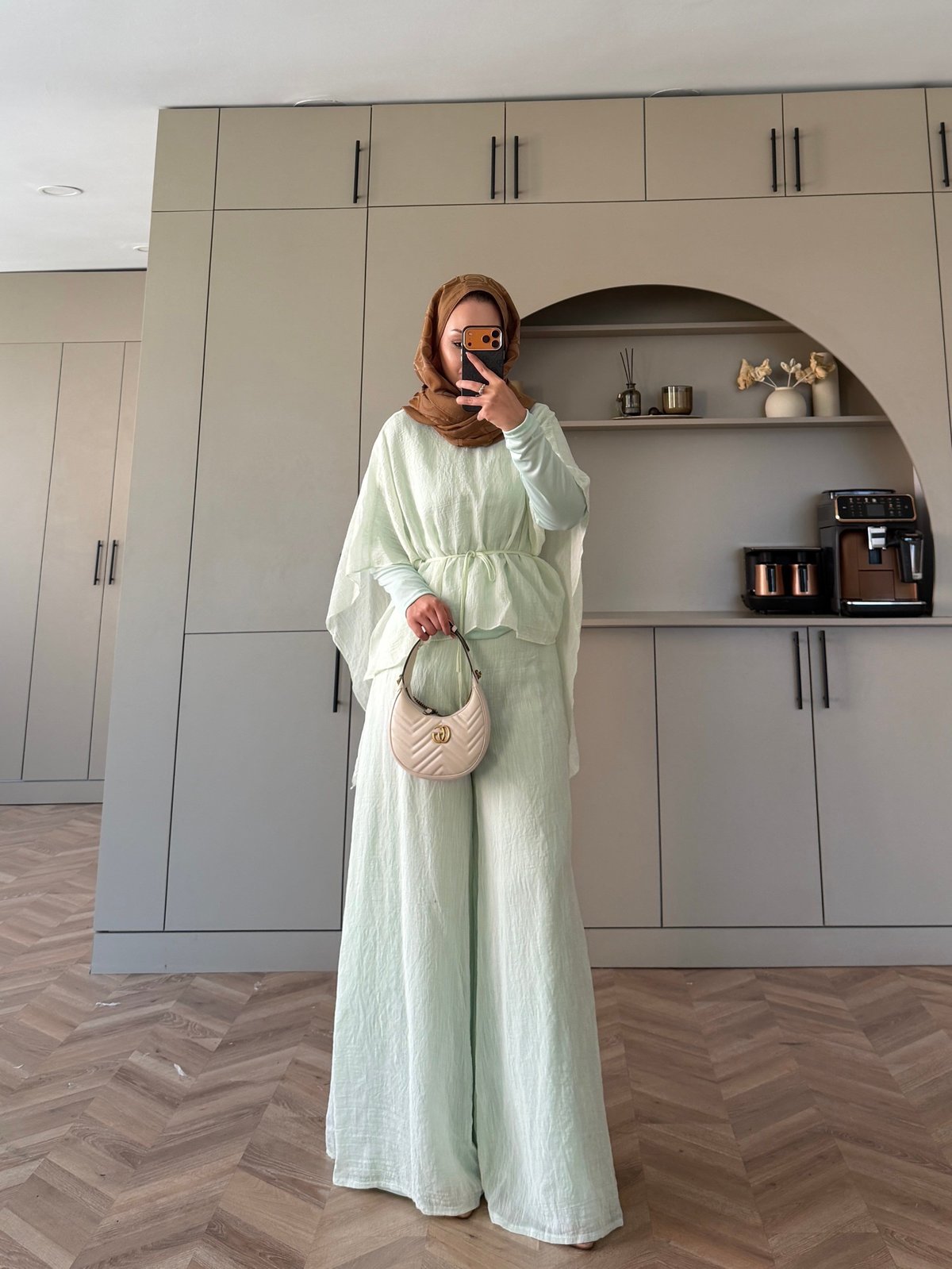 Lilas Asimetrik Kesim Pantolon Takım Mint Yeşili (4479)