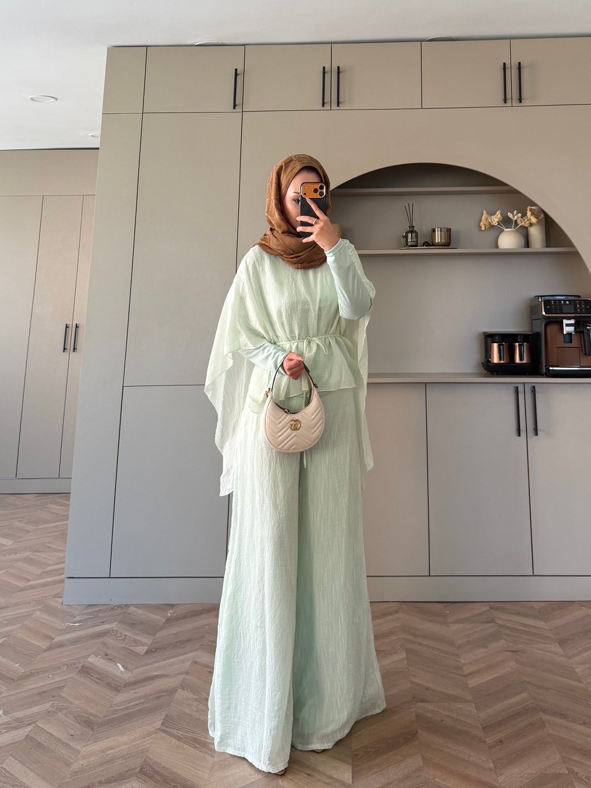 Lilas Asimetrik Kesim Pantolon Takım Mint Yeşili (4479)
