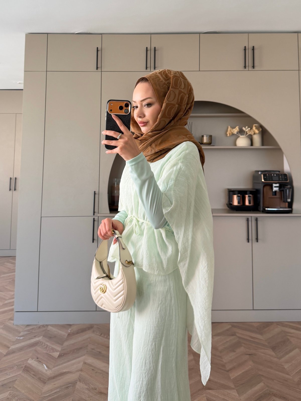Lilas Asimetrik Kesim Pantolon Takım Mint Yeşili (4479)