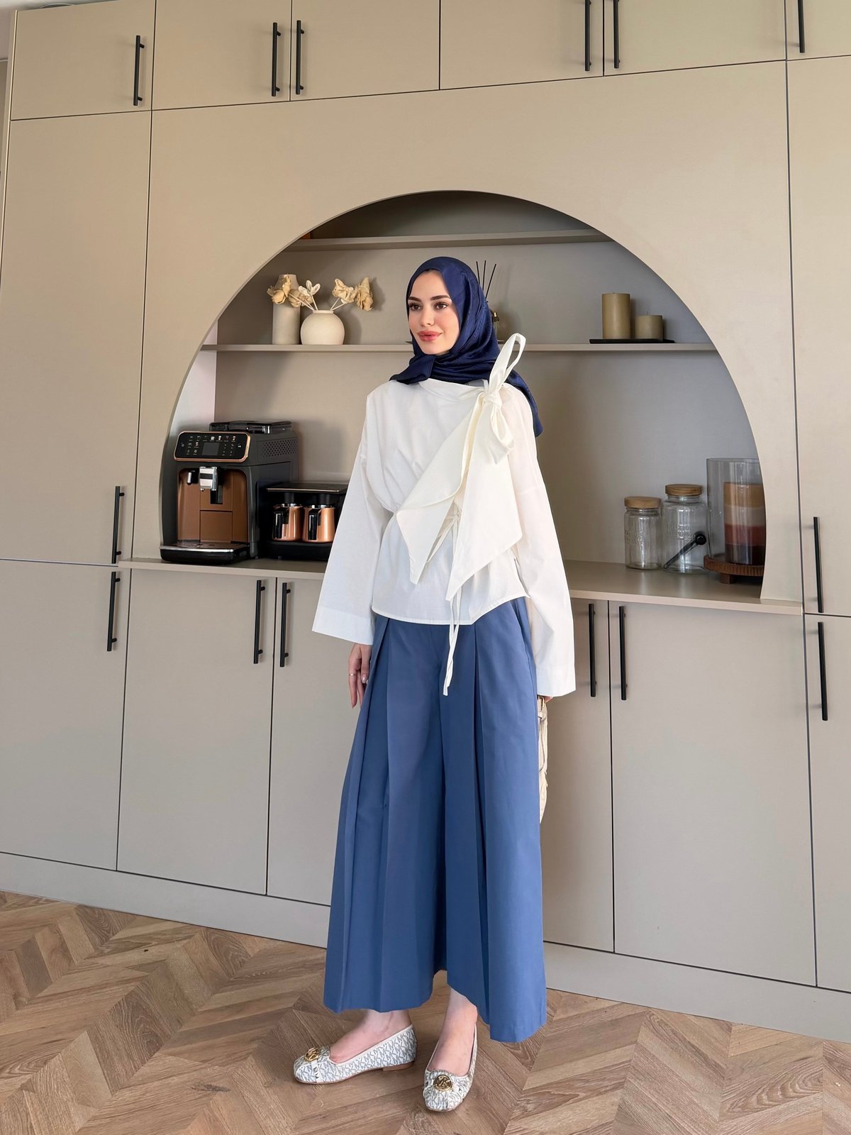 Lilium Bağlama Detaylı Gömlek Ekru (4537)