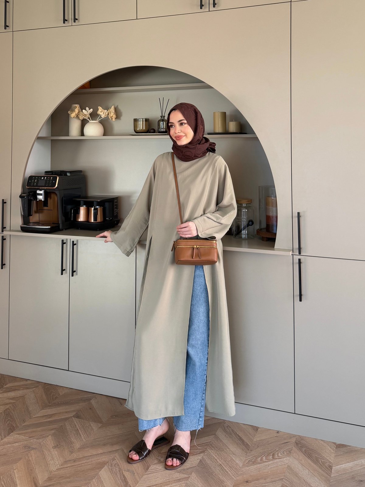 Lina Yırtmaçlı Tunik Haki (4507)