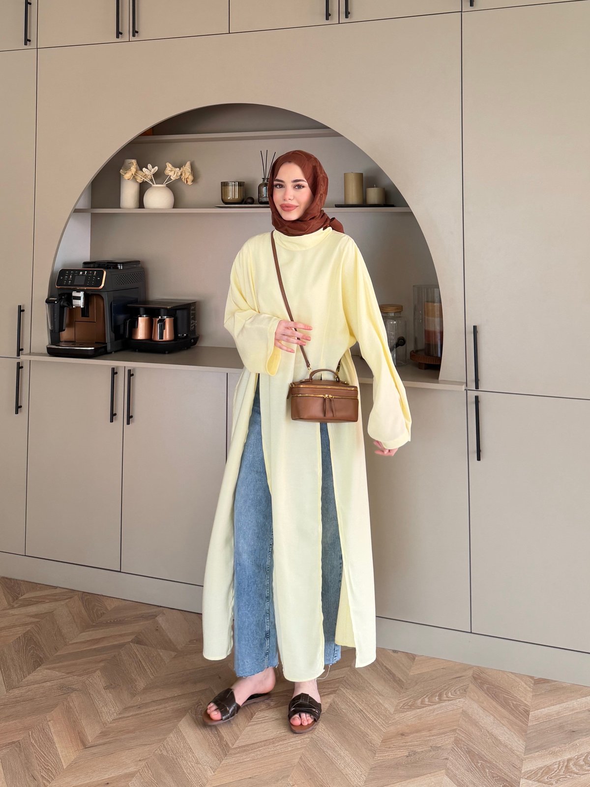 Lina Yırtmaçlı Bluz Sarı (4507)