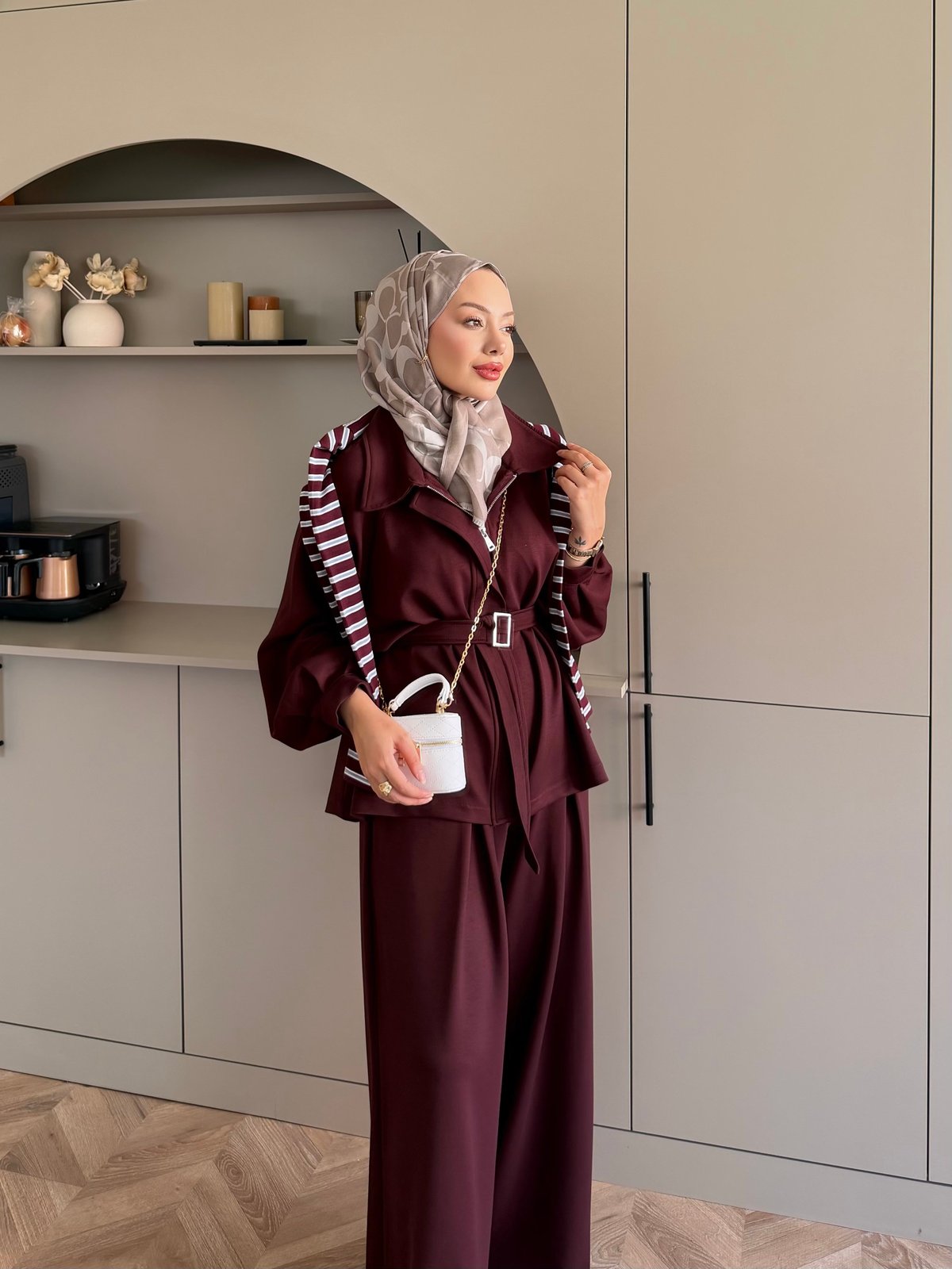 Linel Fermuarlı Oysh Takım Bordo (4555)