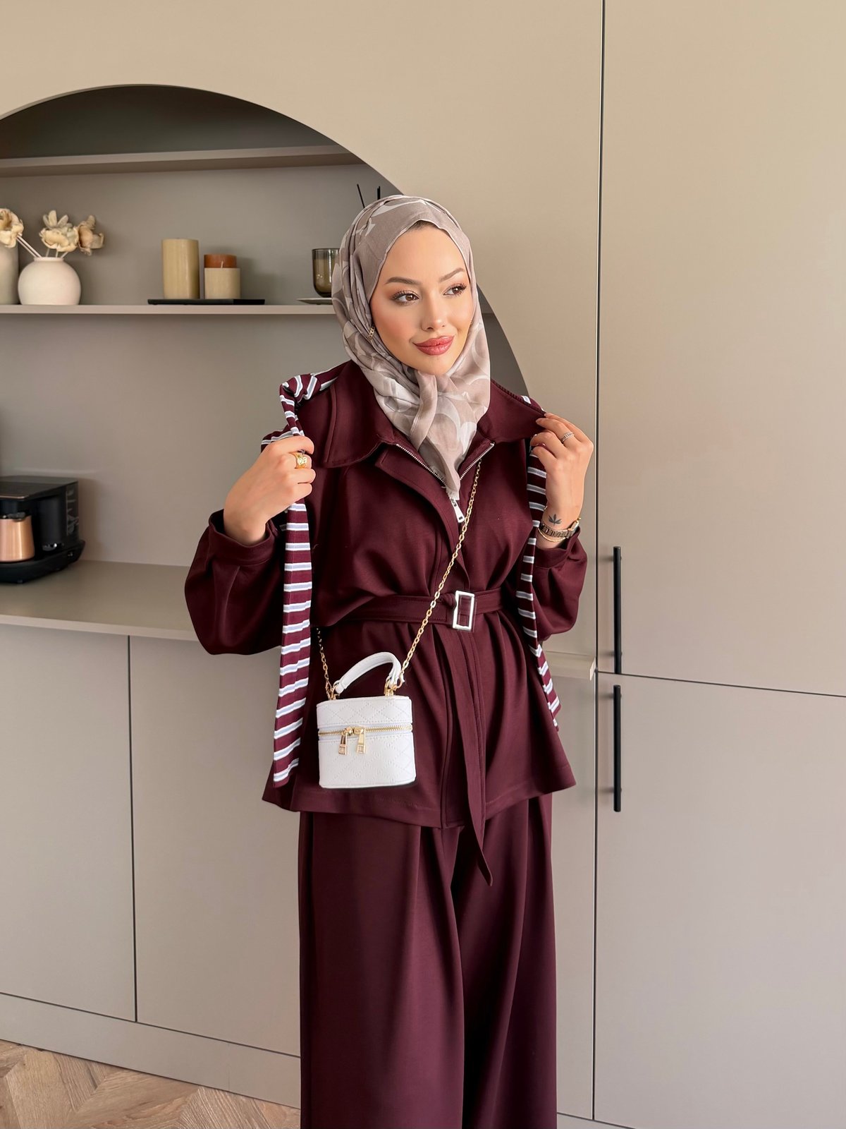 Linel Fermuarlı Oysh Takım Bordo (4555)