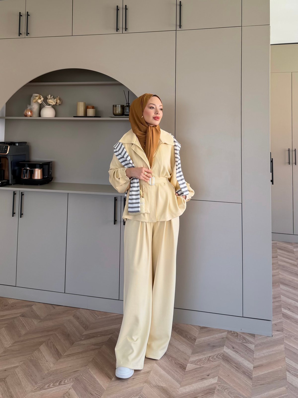 Linel Fermuarlı Pantolon Takım Butteryellow (4555)