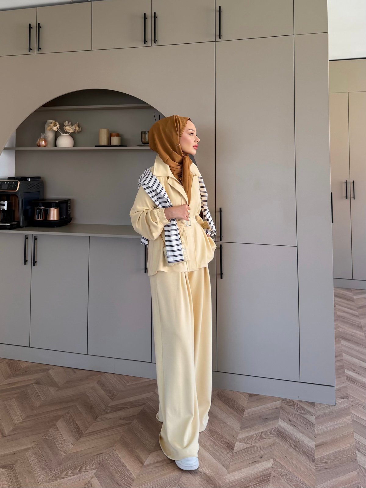 Linel Fermuarlı Pantolon Takım Butteryellow (4555)